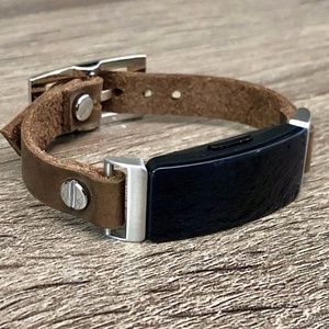 Rustic Brown Leather Bracelet for Fitbit Inspire